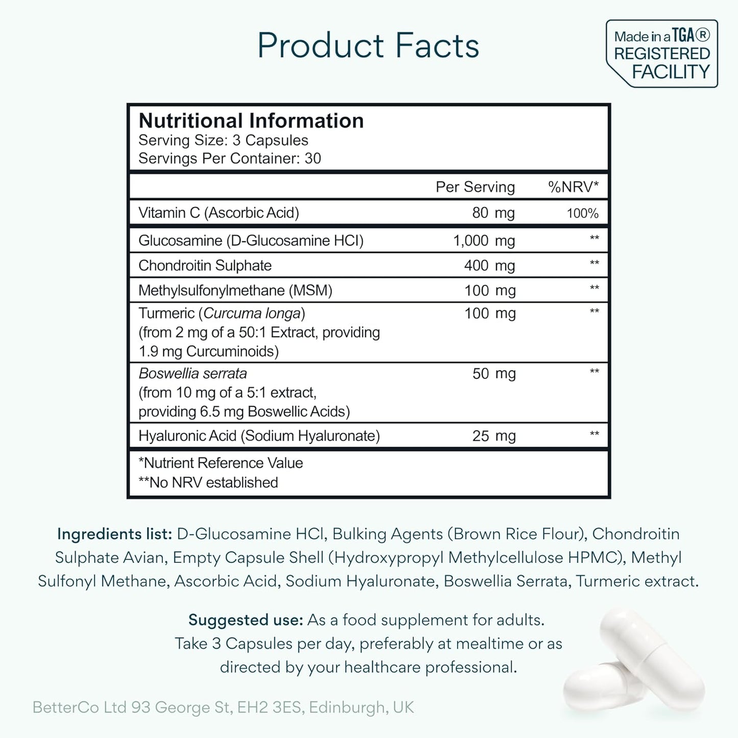 Bettervits Glucosamine Complex | Joint Support & Flexibility Tablets – 90 Count