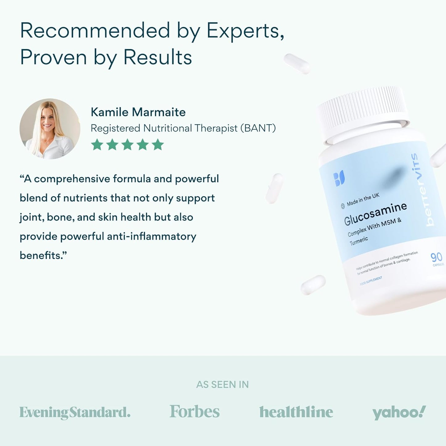 Bettervits Glucosamine Complex | Joint Support & Flexibility Tablets – 90 Count