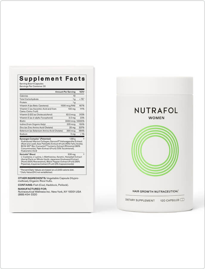 Nutrafol Women's Vegan Hair Nutraceuticals Supplement 120 Capsule