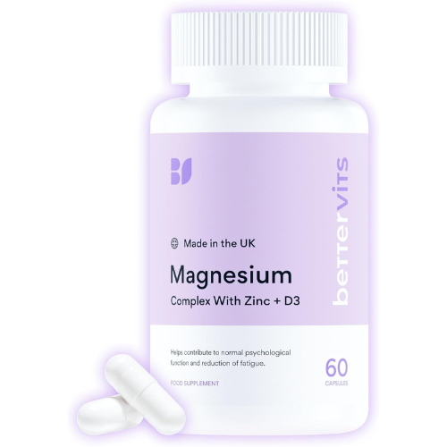Bettervits Magnesium Glycinate Complex | Muscle, Heart & Sleep Support – 60 Capsules